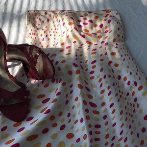Strapless Silk Polka Dot Dress